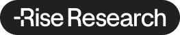 Black rounded logo with white text "-Rise Research" and a stylized 'R' symbol.